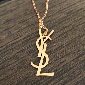 Inspiration saint laurent ysl rose gold necklace